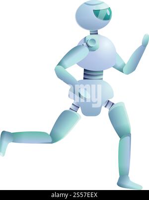 Humanoid is running icon. Cartoon of humanoid is running vector icon for web design isolated on white background. Humanoid is running icon, cartoon style Stock Vector