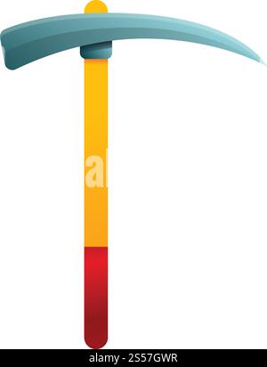 Hand pick axe icon. Cartoon of hand pick axe vector icon for web design isolated on white background. Hand pick axe icon, cartoon style Stock Vector