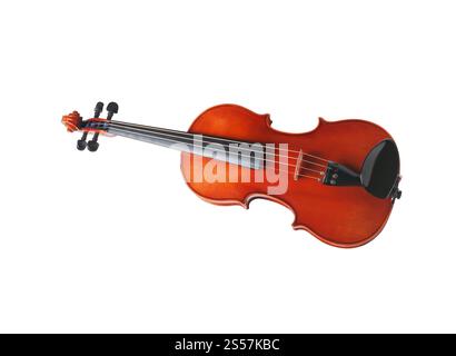Violin front view isolated on white background. Violin front view Stock Photo