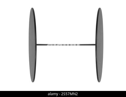 High-voltage Power Cable Coil isolated on white background. High-voltage Power Cable Coil Stock Photo