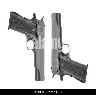 US Army handgun pistol isolated on a white background Stock Photo - Alamy