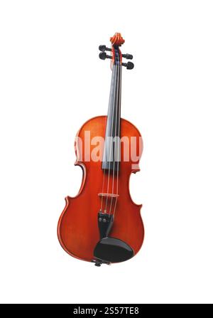 Violin front view isolated on white background. Violin front view isolated Stock Photo