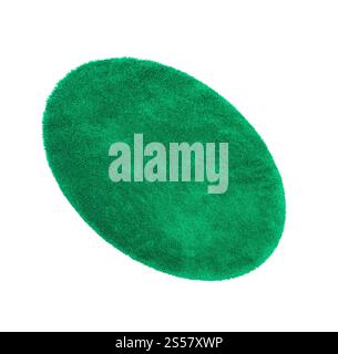 Green bath rug isolated on white Stock Photo