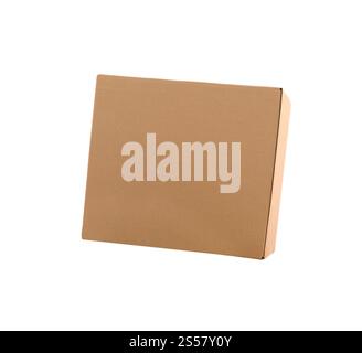 simple brown carton box isolated on white background Stock Photo - Alamy