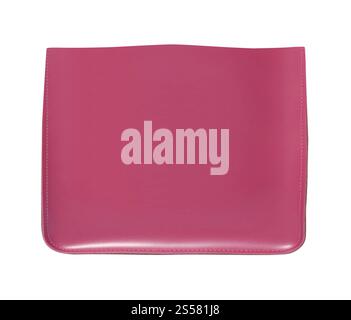 pink leather case isolated on white background. pink leather case Stock Photo