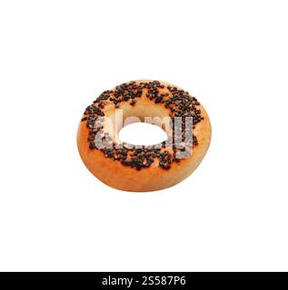 Bagel with poppy seeds isolated on white background Stock Photo