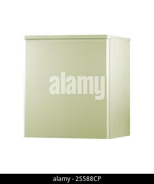 small stainless steel refrigerator isolated on white Stock Photo