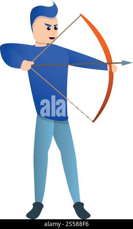 Sport arch shooting icon. Cartoon of sport arch shooting vector icon for web design isolated on white background. Sport arch shooting icon, cartoon style Stock Vector