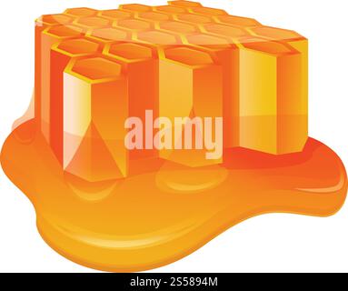 Fresh honey icon. Cartoon of fresh honey vector icon for web design isolated on white background. Fresh honey icon, cartoon style Stock Vector