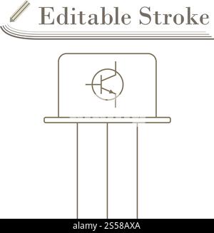 Transistor Icon. Editable Stroke Simple Design. Vector Illustration. Stock Vector
