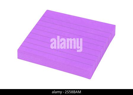 purple sticky post notes isolated on white Stock Photo
