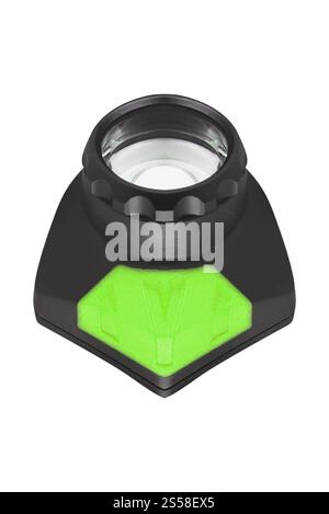 Head Torch flashlight on white background isolation. Light battery ...
