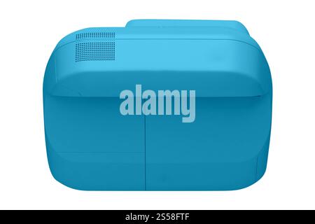 blue home printer isolated on white Stock Photo