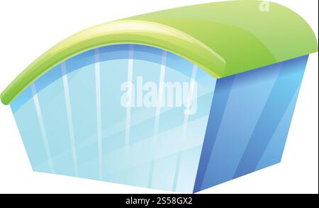 Glass mall icon. Cartoon of glass mall vector icon for web design isolated on white background. Glass mall icon, cartoon style Stock Vector
