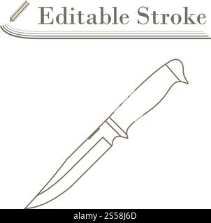 Knife Icon. Editable Stroke Simple Design. Vector Illustration. Stock Vector