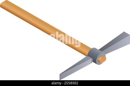 Axe pick icon. Isometric of axe pick vector icon for web design isolated on white background. Axe pick icon, isometric style Stock Vector