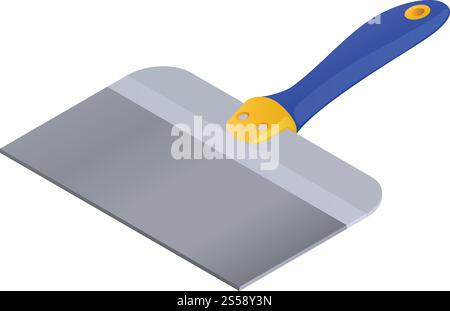 Construction spatula icon. Isometric of construction spatula vector icon for web design isolated on white background. Construction spatula icon, isometric style Stock Vector