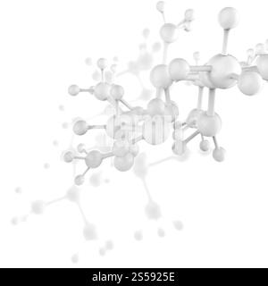 Medical innovation molecule 3d with black and white on white banner background. Stock Photo