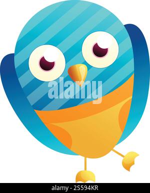 Owl with apron icon. Cartoon of owl with apron vector icon for web design isolated on white background. Owl with apron icon, cartoon style Stock Vector