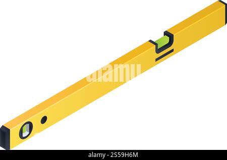 Construction level icon. Isometric of construction level vector icon for web design isolated on white background. Construction level icon, isometric style Stock Vector