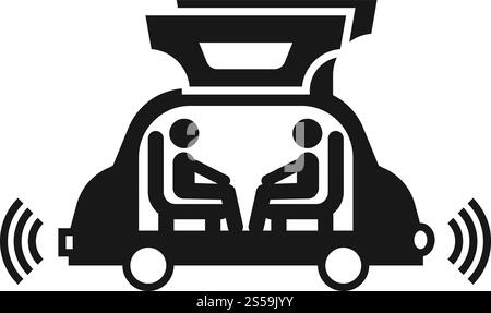 Futuristic autopilot car icon. Simple illustration of futuristic autopilot car vector icon for web design isolated on white background. Futuristic autopilot car icon, simple style Stock Vector