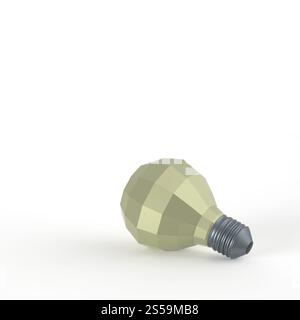 low polygonal 3d light bulb concept symbol Stock Photo