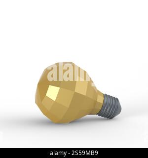 low polygonal 3d light bulb concept symbol Stock Photo