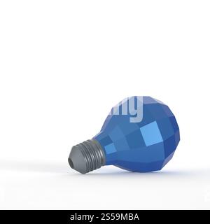 low polygonal 3d light bulb concept symbol Stock Photo
