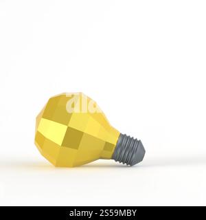 low polygonal 3d light bulb concept symbol Stock Photo