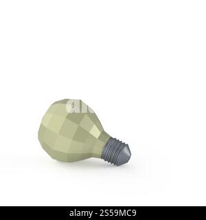 low polygonal 3d light bulb concept symbol Stock Photo