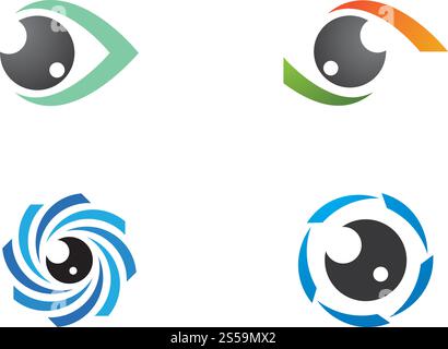 Eye ilustration vector logo design Stock Vector