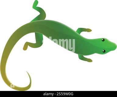 Top view lizard icon. Cartoon of top view lizard vector icon for web design isolated on white background. Top view lizard icon, cartoon style Stock Vector