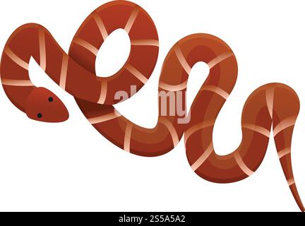 Desert snake icon. Cartoon of desert snake vector icon for web design isolated on white background. Desert snake icon, cartoon style Stock Vector