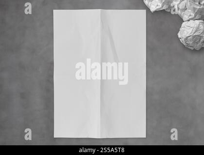blank crumpled sticky note paper on texture paper as concept Stock ...