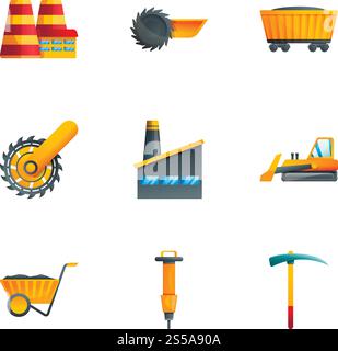 Coal industry helmet icon. Cartoon of coal industry helmet vector icon ...