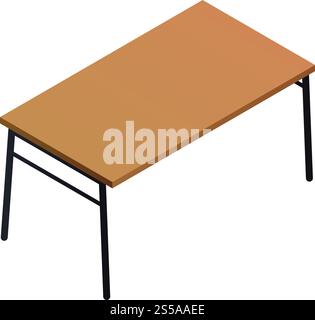 Office table icon. Isometric of office table vector icon for web design isolated on white background. Office table icon, isometric style Stock Vector