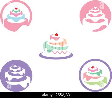 Cake logo vector ilustration template Stock Vector