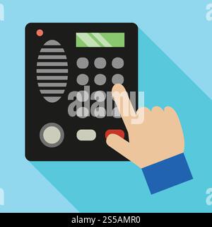 Home intercom icon. Flat illustration of home intercom vector icon for web design. Home intercom icon, flat style Stock Vector