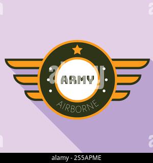Army airborn logo. Flat illustration of army airborn vector logo for web design. Army airborn logo, flat style Stock Vector