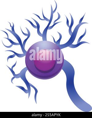 Brain neuron icon. Cartoon of brain neuron vector icon for web design isolated on white background. Brain neuron icon, cartoon style Stock Vector