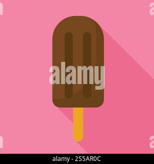 Popsicle icon. Flat illustration of popsicle vector icon for web design. Popsicle icon, flat style Stock Vector