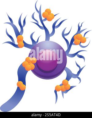 Disease neuron icon. Cartoon of disease neuron vector icon for web ...