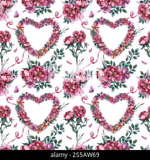 valentine illustration of a seamless pattern with heart Stock Photo - Alamy