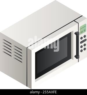 Plastic microwave icon. Isometric of plastic microwave vector icon for web design isolated on white background. Plastic microwave icon, isometric style Stock Vector