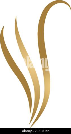 Hair wave logo vector ion template Stock Vector