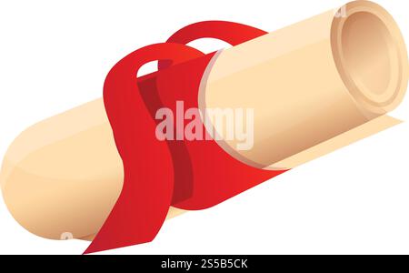 Magic papyrus icon. Cartoon of magic papyrus vector icon for web design isolated on white background. Magic papyrus icon, cartoon style Stock Vector