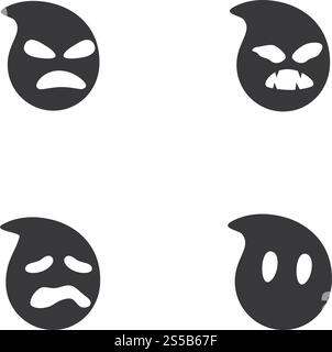 Ghost ilustration vector template Stock Vector