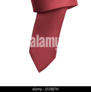 Red tie close up on white background Stock Photo