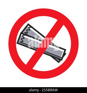 No newspaper sign or litter forbidden vector restriction icon for Singapore travel. No newspaper or litter forbidden vector sign Stock Vector