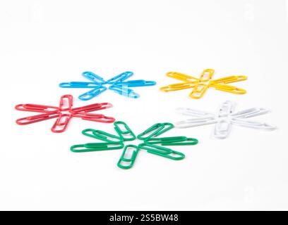 Office - Colored staples isolated Stock Photo - Alamy
